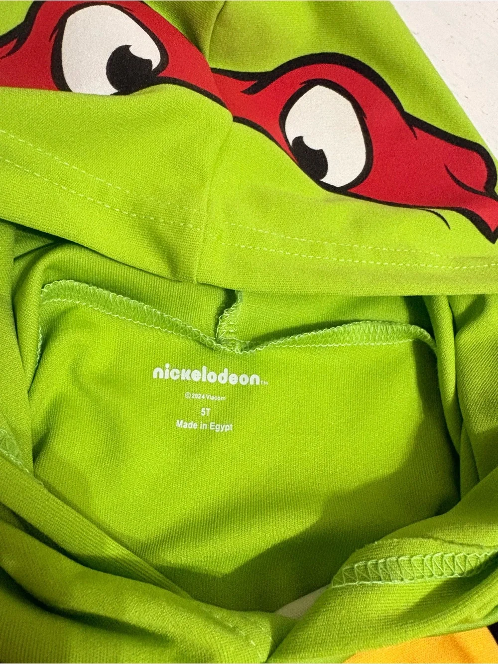 Teenage Mutant Ninja Turtles Green Raphael Hooded Kids Costume Shirt